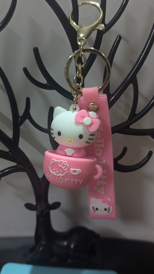 Hello Kitty  - Hello Kitty in Tea Cup - Pink  - Keychain