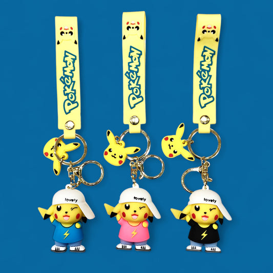 Pokemon - Pikachu Black with White Cap - Keychain