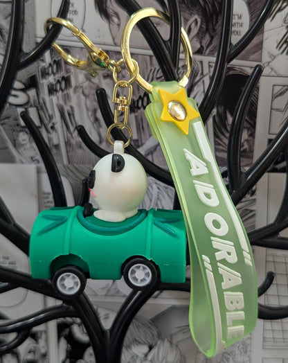 Panda Car - Green - Keychain