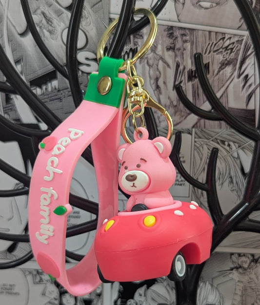 Panda Car - Pink - Keychain