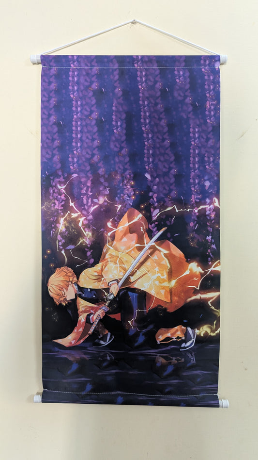 Zenitsu On Floor - Demon Slayer - Wall Scroll