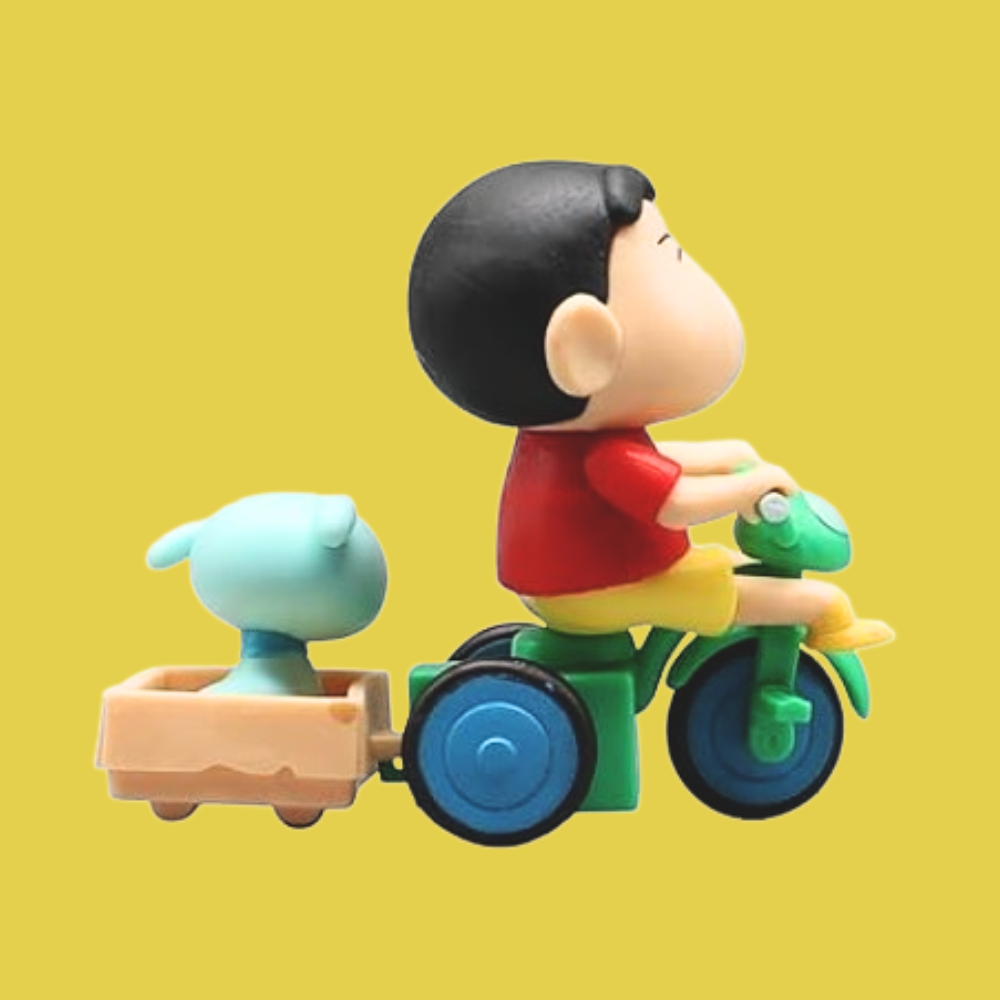 Shinchan on Cycle with Shiro - Shinchan - Action Figure